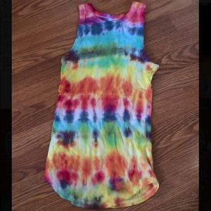 RAINBOW TIE DYE STRIPED TANK TOP